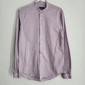 Zara Man Shirt Mens Medium Slim Fit Long Sleeve Cotton Grad Wedding Event Formal